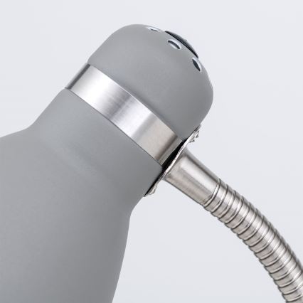 Galda lampa SCHOOL 1xE27/40W/230V pelēka/matēts hroms