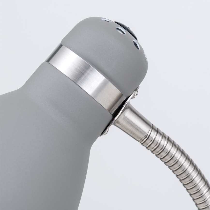 Galda lampa SCHOOL 1xE27/40W/230V pelēka/matēts hroms