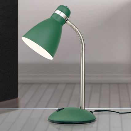 Galda lampa SCHOOL 1xE27/40W/230V zaļa/matēts hroms