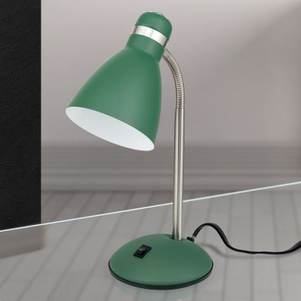 Galda lampa SCHOOL 1xE27/40W/230V zaļa/matēts hroms