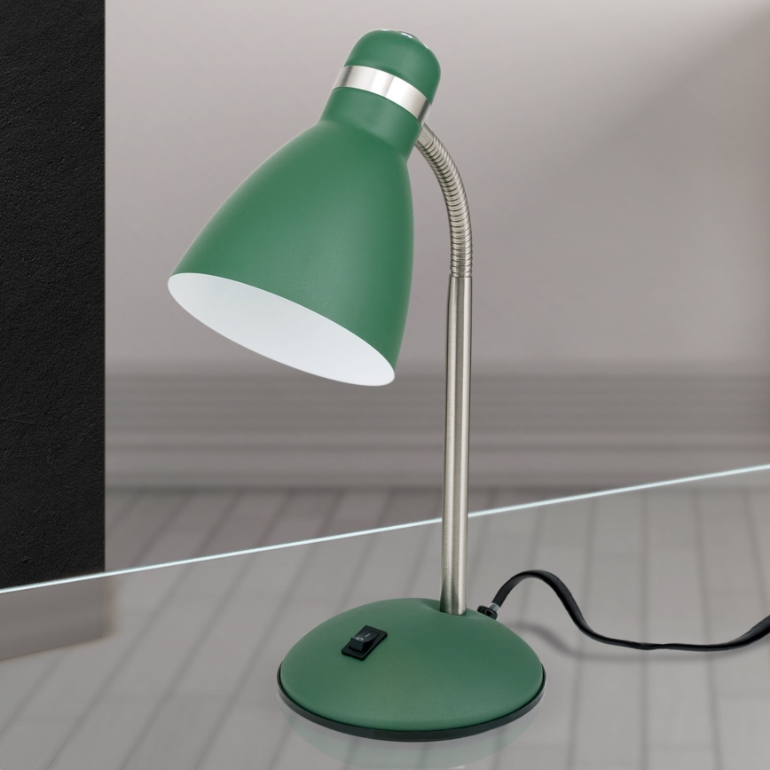 Galda lampa SCHOOL 1xE27/40W/230V zaļa/matēts hroms