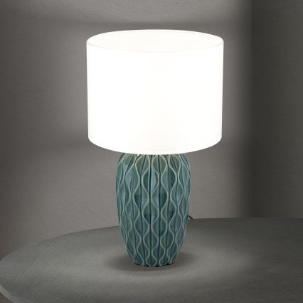 Galda lampa TORTUGA 1xE27/40W/230V zaļa/balta