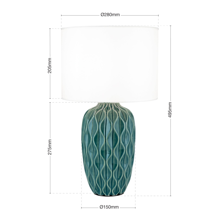 Galda lampa TORTUGA 1xE27/40W/230V zaļa/balta