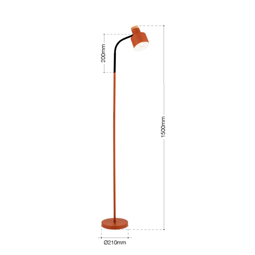 Grīdas lampa GILI 1xE27/40W/230V ķieģeļu krāsā