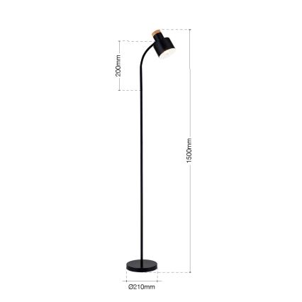 Grīdas lampa GILI 1xE27/40W/230V melna