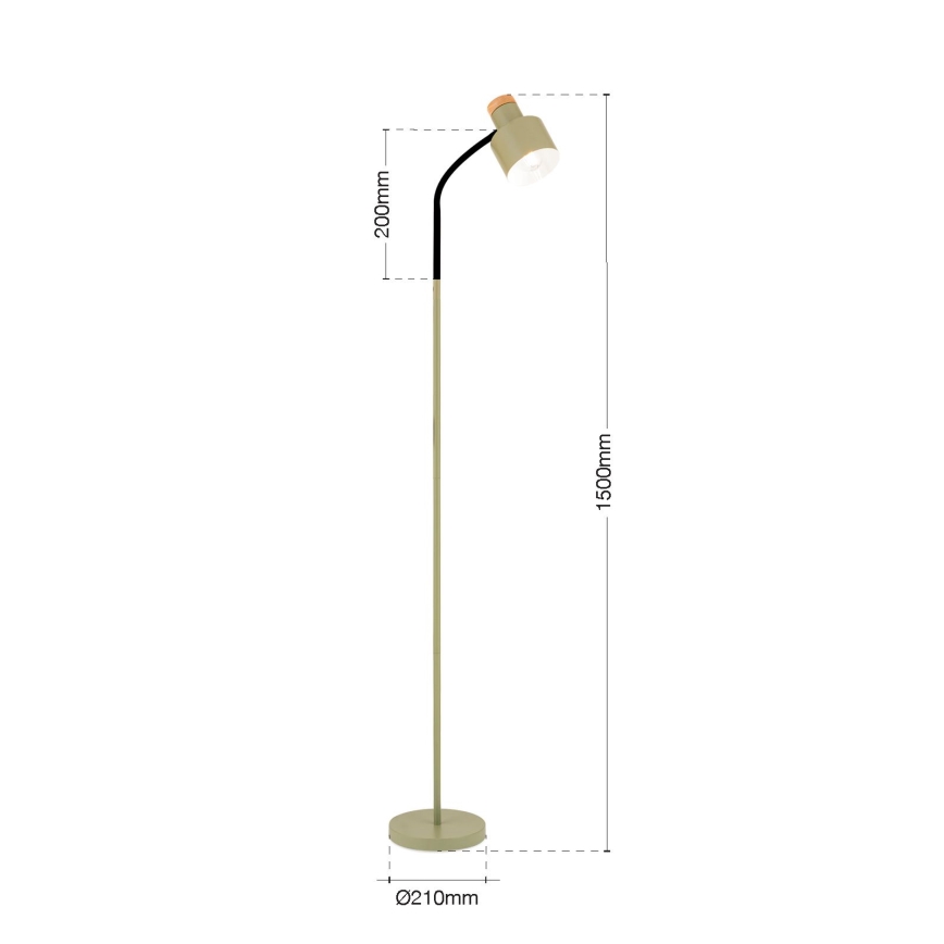 Grīdas lampa GILI 1xE27/40W/230V zaļa