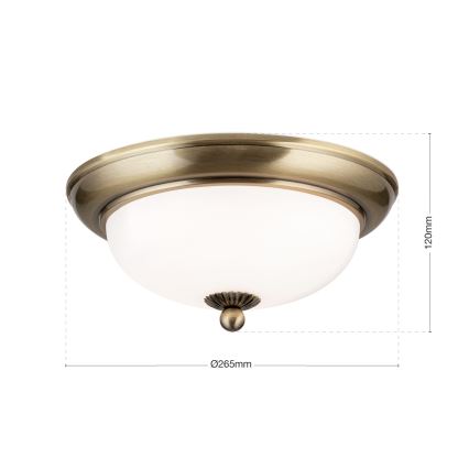 Griestu lampa EMPIRA 2xE14/40W/230V Ø 26,5 cm, bronzas krāsa