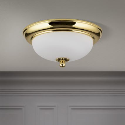 Griestu lampa EMPIRA 2xE14/40W/230V Ø 26,5 cm zelta