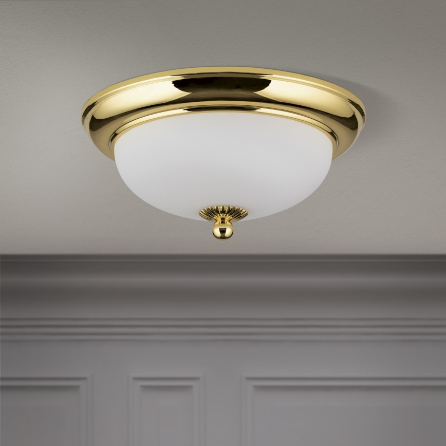 Griestu lampa EMPIRA 2xE14/40W/230V Ø 26,5 cm zelta