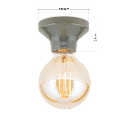 Griestu lampa FROST 1xE27/60W/230V pelēka