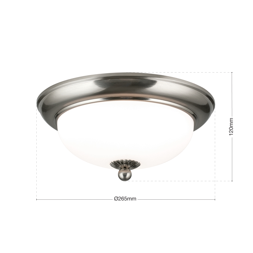 Griestu lampa EMPIRA 2xE14/40W/230V Ø 26,5 cm matēts hroms