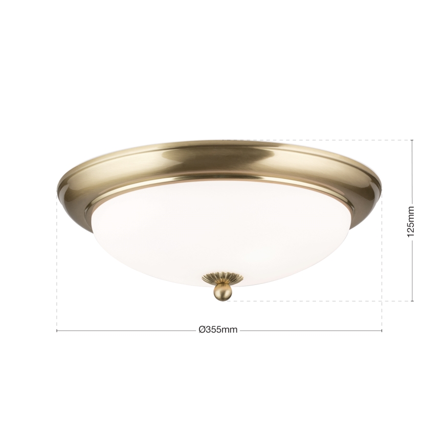 Griestu lampa EMPIRA, 2xE27/40W/230V, Ø 35,5 cm, misiņš