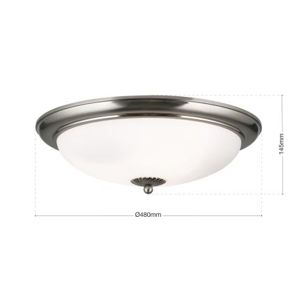 Griestu lampa EMPIRA 3xE27/40W/230V diametrs 48 cm matēts hroms