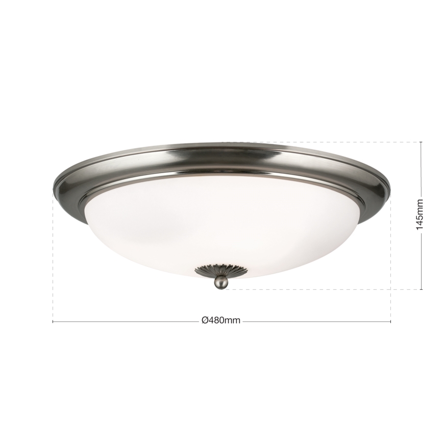 Griestu lampa EMPIRA 3xE27/40W/230V diametrs 48 cm matēts hroms