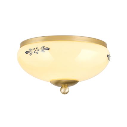 Griestu lampa LANDHAUS 1xE27/60W/230V Ø 21 cm misiņš/bēšs/zils