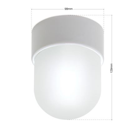 Griestu lampa OSTIA 1xE27/40W/230V Ø 9,8 cm balta