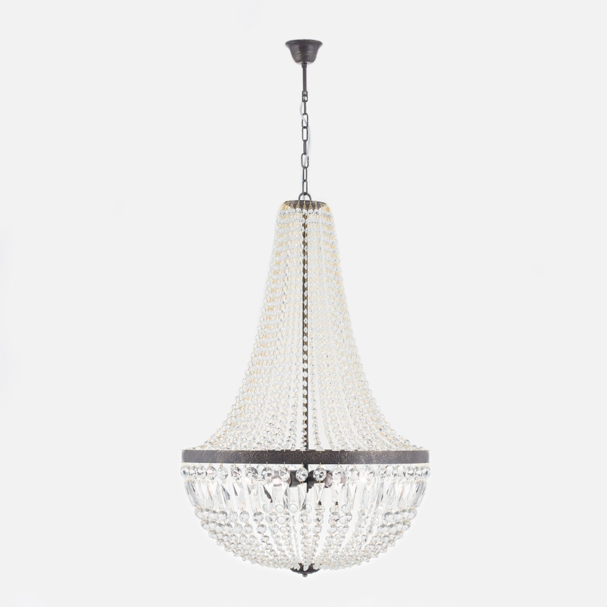 Kristāla lustra ar ķēdi ARILA 6xE27/60W/230V d. 60 cm brūna/patina