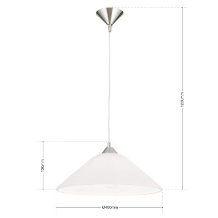 Lustra ar auklu GRADO 1xE27/60W/230V d. 40 cm matēts hroms