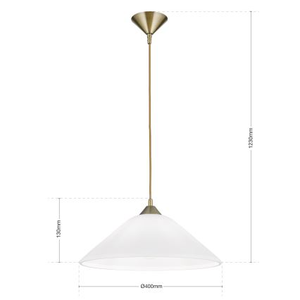 Lustra ar auklu GRADO 1xE27/60W/230V d. 40 cm misiņš