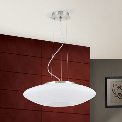 Lustra ar auklu BLANC 2xE27/60W/230V d. 49 cm matēts hroms