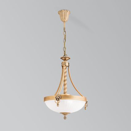 Lustra ar ķēdi ROCCA 3xE27/60W/230V d. 32 cm bronza/balta
