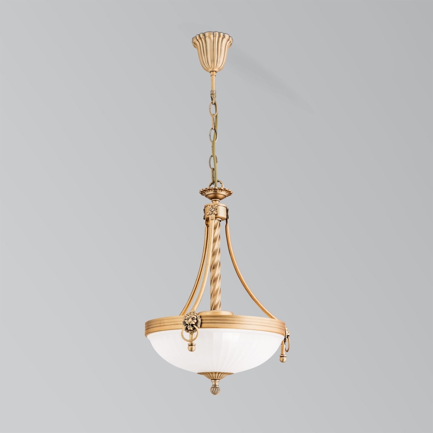 Lustra ar ķēdi ROCCA 3xE27/60W/230V d. 32 cm bronza/balta