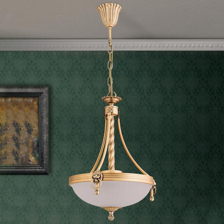 Lustra ar ķēdi ROCCA 3xE27/60W/230V d. 32 cm bronza/balta