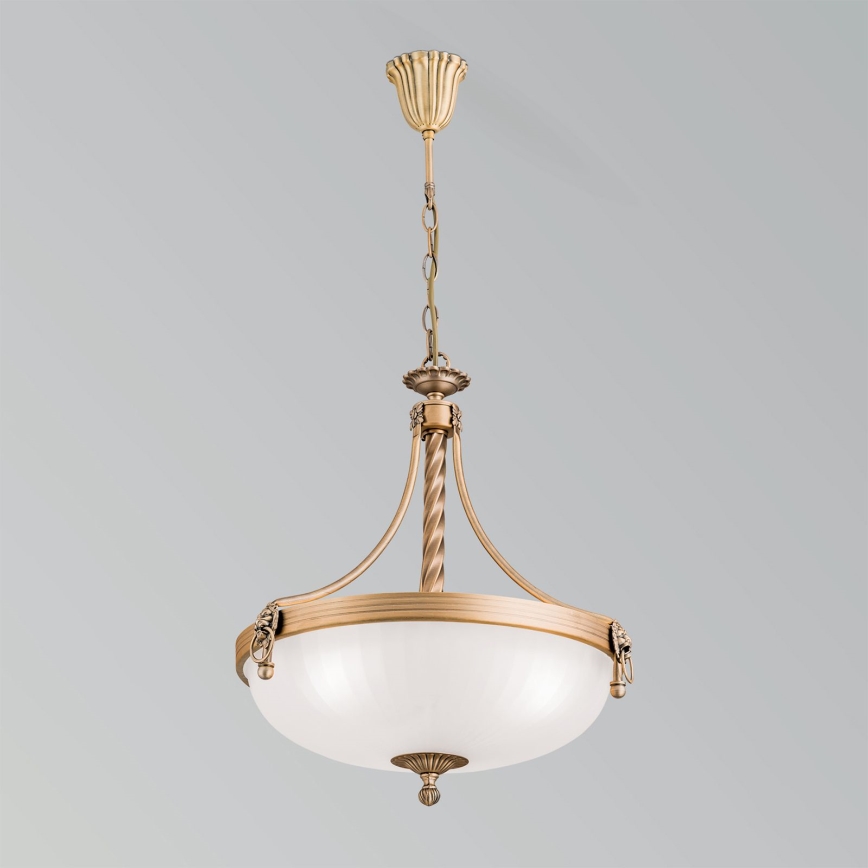 Lustra ar ķēdi ROCCA 3xE27/60W/230V d. 42 cm bronza/balta