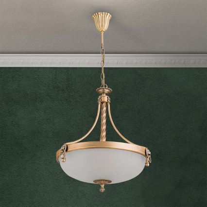 Lustra ar ķēdi ROCCA 3xE27/60W/230V d. 42 cm bronza/balta
