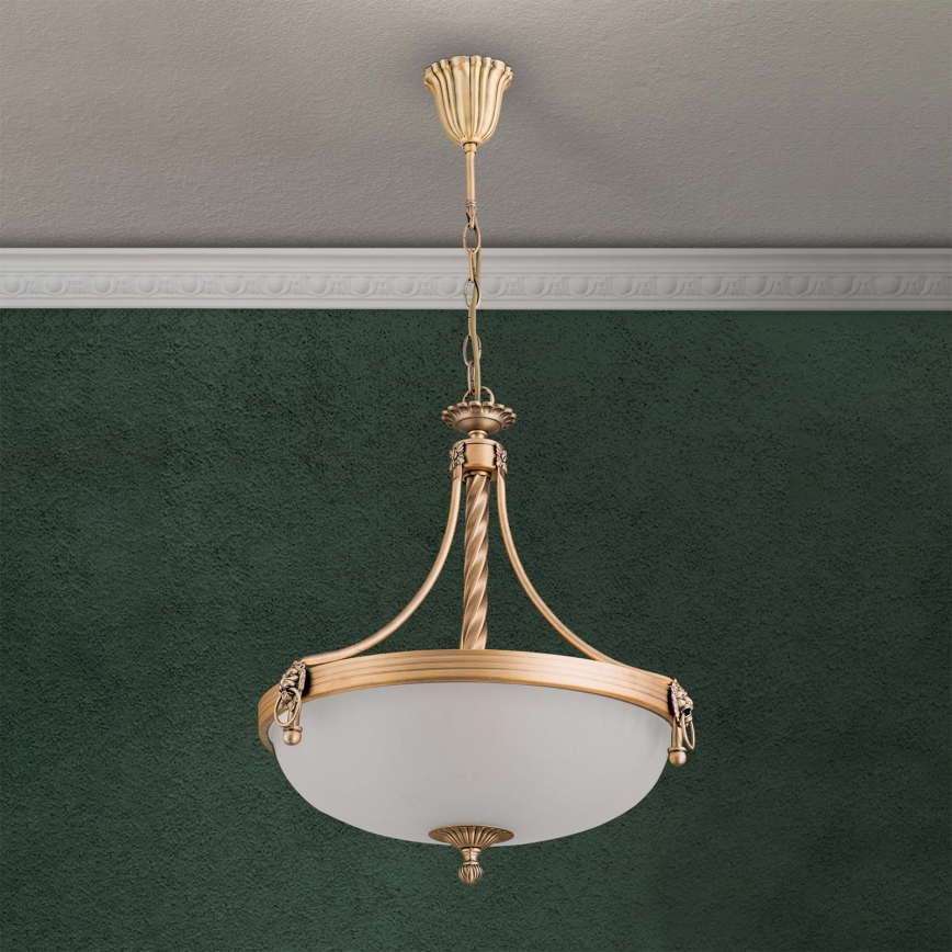 Lustra ar ķēdi ROCCA 3xE27/60W/230V d. 42 cm bronza/balta