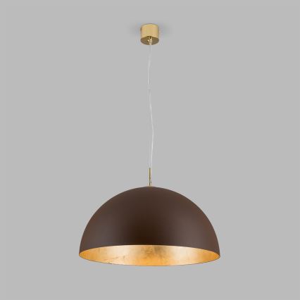 Lustra ar auklu ELIANO 1xE27/60W/230V d. 50 cm brūna/zelta