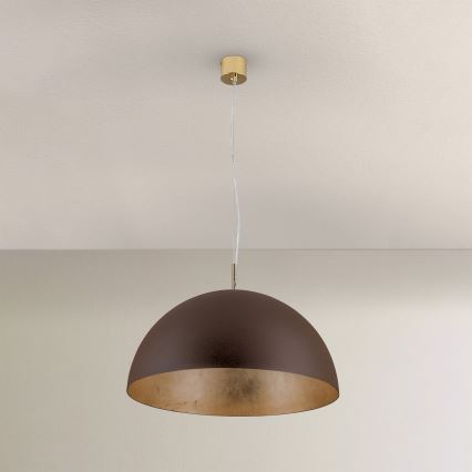 Lustra ar auklu ELIANO 1xE27/60W/230V d. 50 cm brūna/zelta