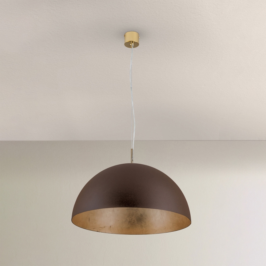 Lustra ar auklu ELIANO 1xE27/60W/230V d. 50 cm brūna/zelta