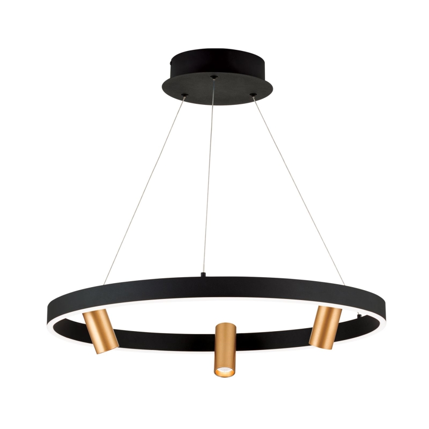 LED Aptumšojama lustra ar auklu BERLIN LED/50W/230V melna/zelta