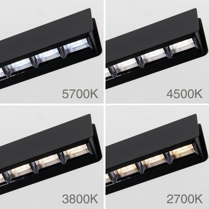 LED Regulējams lustra uz stieples TARA LED/44W/230V 2700/3800/4500/5700K melna