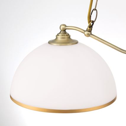 Lustra ar ķēdi OLD LAMP 2xE27/40W/230V balta/misiņš