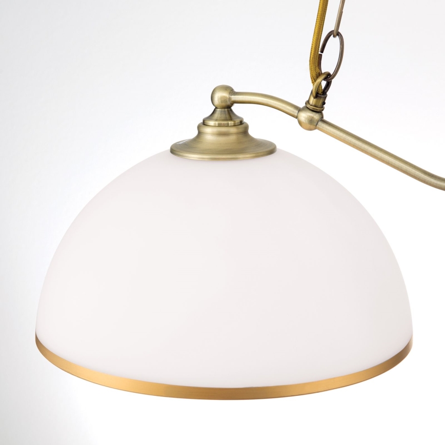 Lustra ar ķēdi OLD LAMP 2xE27/40W/230V balta/misiņš