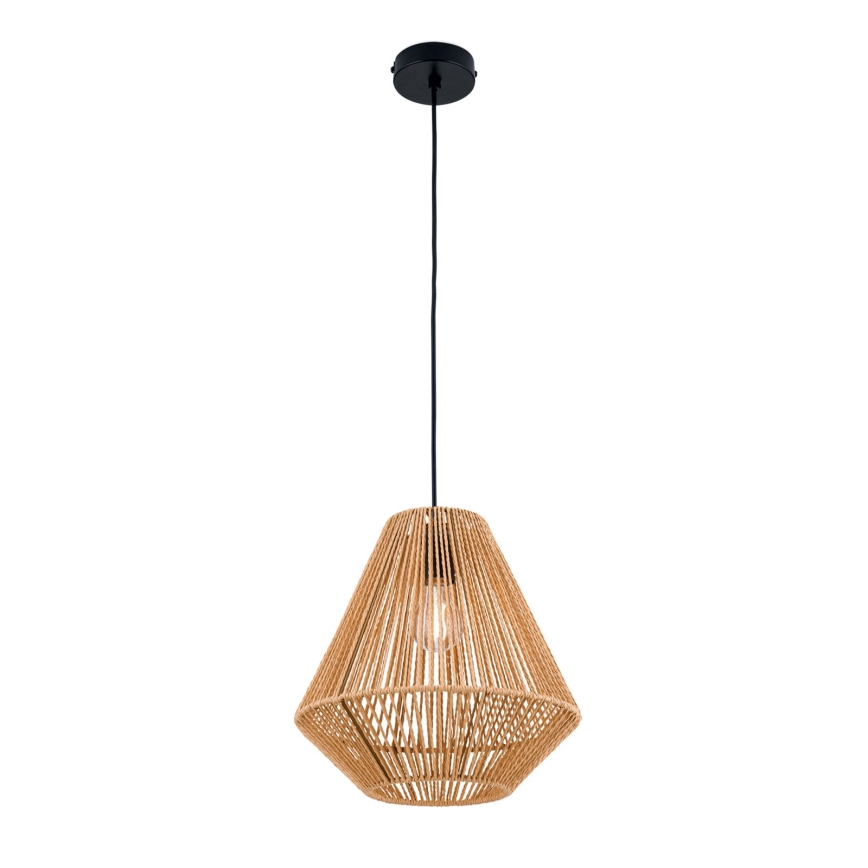 Lustra ar auklu JUNGLE 1xE27/40W/230V d. 31 cm kaņepes