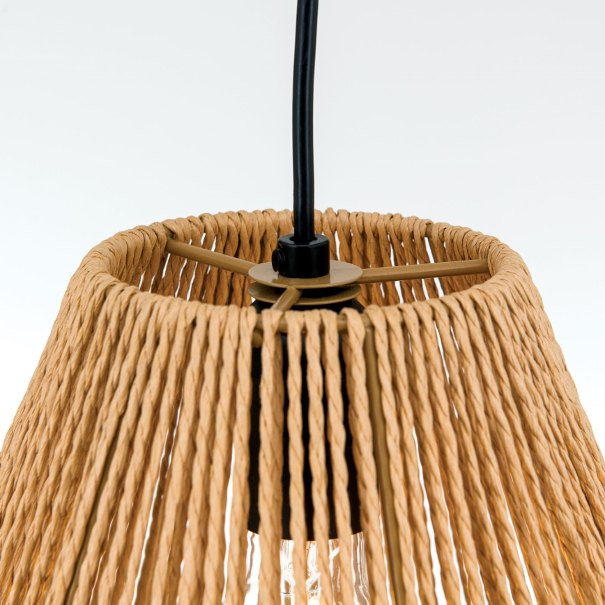Lustra ar auklu JUNGLE 1xE27/40W/230V d. 31 cm kaņepes
