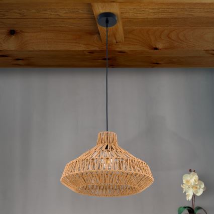 Lustra ar auklu BASKET 1xE27/40W/230V d. 40 cm kaņepes