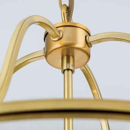 Lustra uz ķēdes BRUNO 6xE14/40W/230V Ø 43 cm zelta krāsā