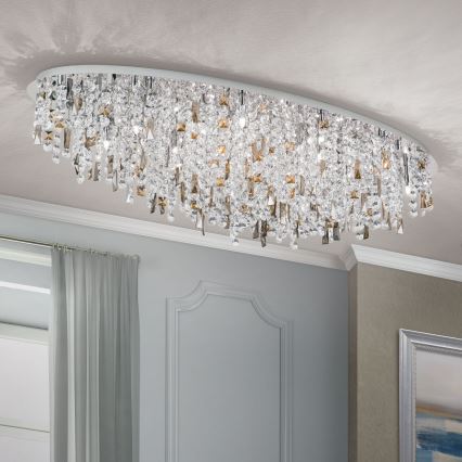 Kristāla griestu lampa CRYSTALRIVER 21xG9/40W/230V spīdīgi hromēts