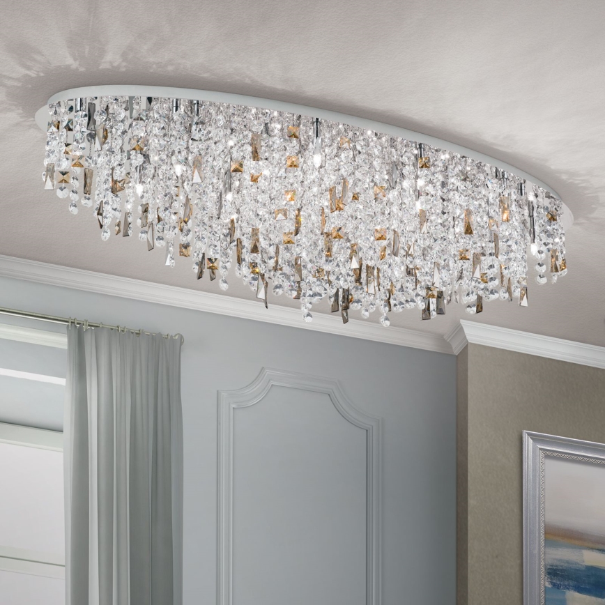 Kristāla griestu lampa CRYSTALRIVER 21xG9/40W/230V spīdīgi hromēts