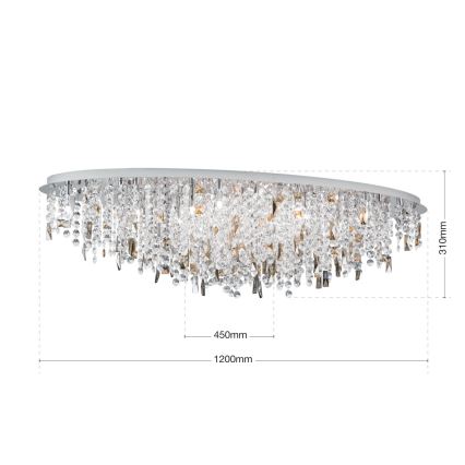 Kristāla griestu lampa CRYSTALRIVER 21xG9/40W/230V spīdīgi hromēts