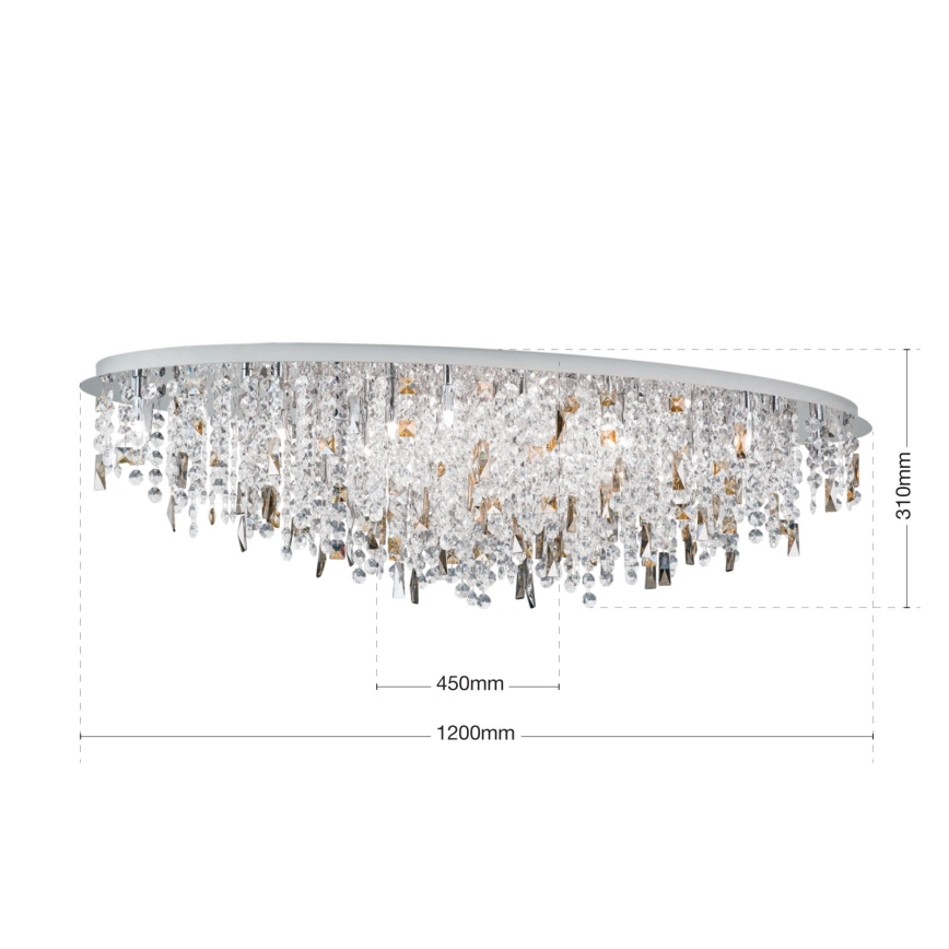 Kristāla griestu lampa CRYSTALRIVER 21xG9/40W/230V spīdīgi hromēts