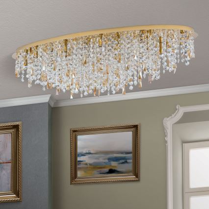 Kristāla griestu lampa CRYSTALRIVER 21xG9/40W/230V zelta