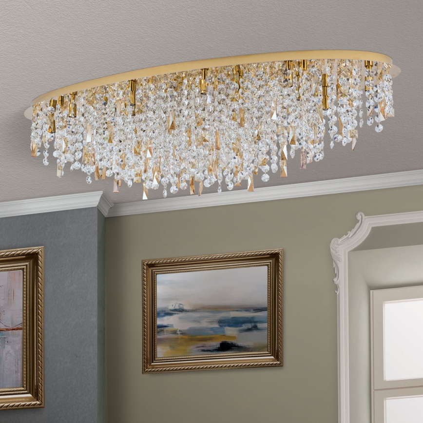 Kristāla griestu lampa CRYSTALRIVER 21xG9/40W/230V zelta