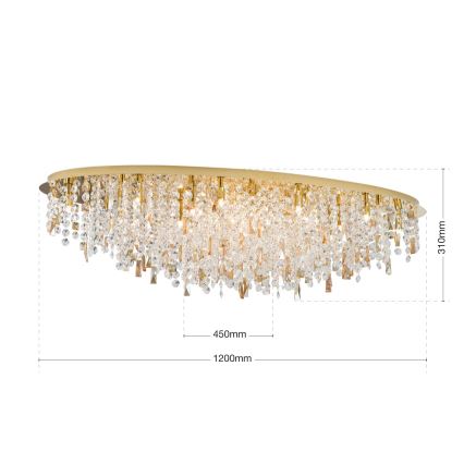 Kristāla griestu lampa CRYSTALRIVER 21xG9/40W/230V zelta