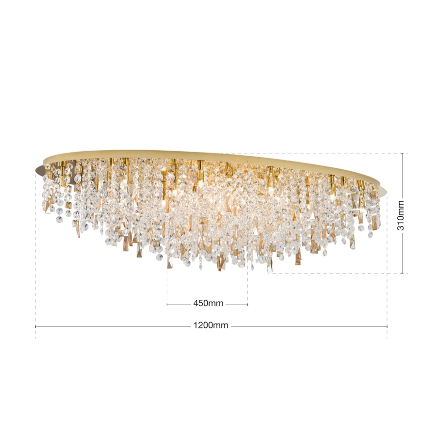Kristāla griestu lampa CRYSTALRIVER 21xG9/40W/230V zelta