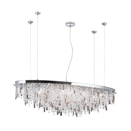 Kristāla lustra ar auklu CRYSTALRIVER 21xG9/40W/230V spīdīgi hromēts